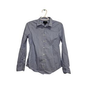 J Crew striped slim button down shirt womens 4 classic preppy‎ old money career